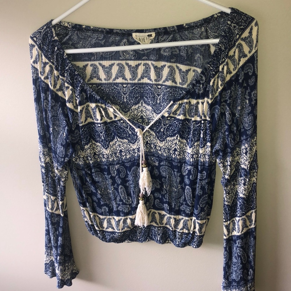 Blue Patterned Top